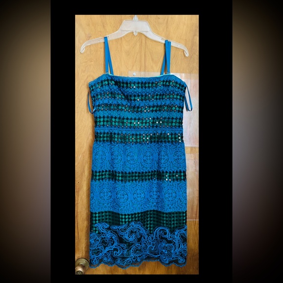 BCBGMaxAzria Teal and Blue Sequin Dress - Picture 1 of 4